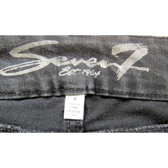 Seven7 Tummyless Black Skinny Jeans High Rise Size 4 - Picture 4 of 10